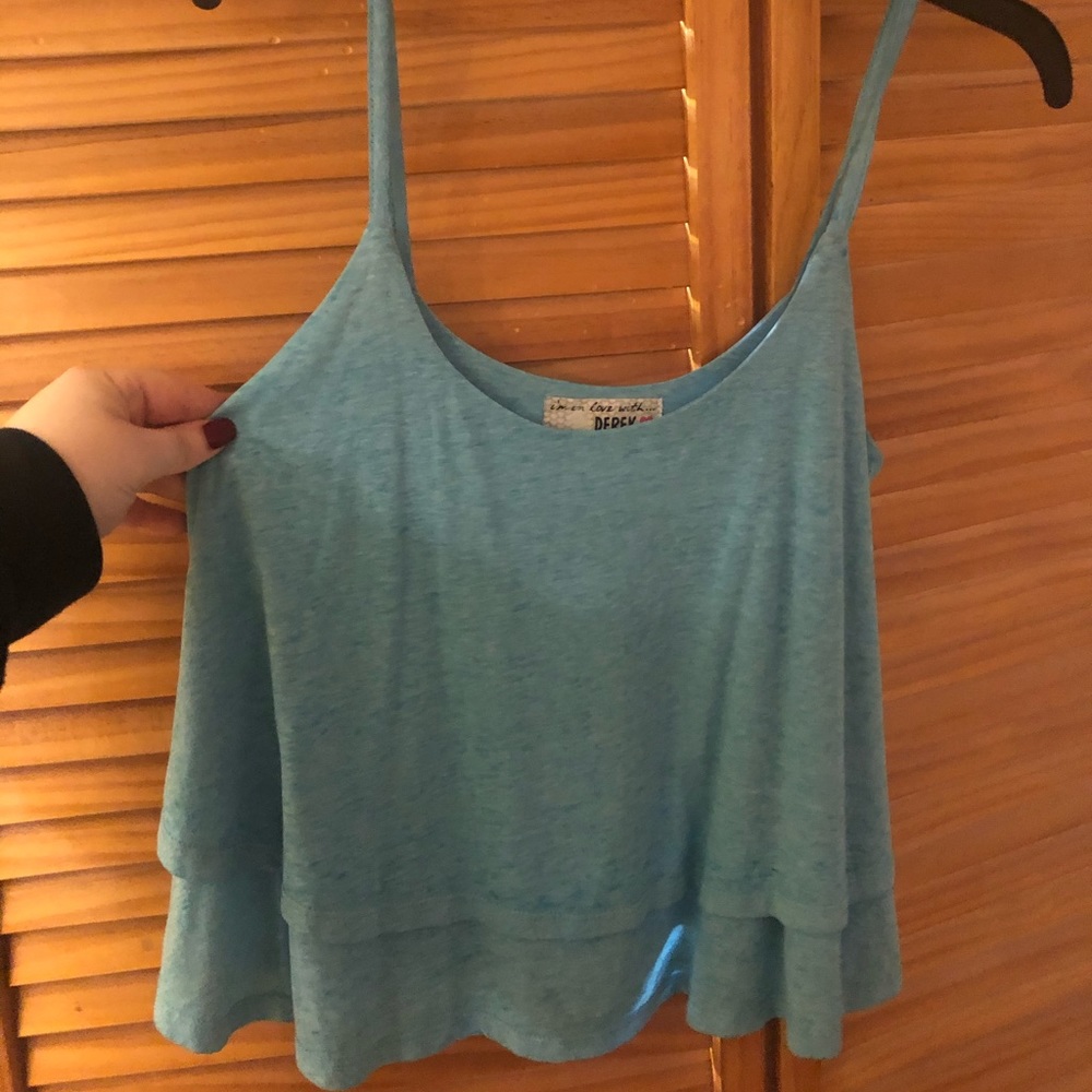 Flowy light blue crop top